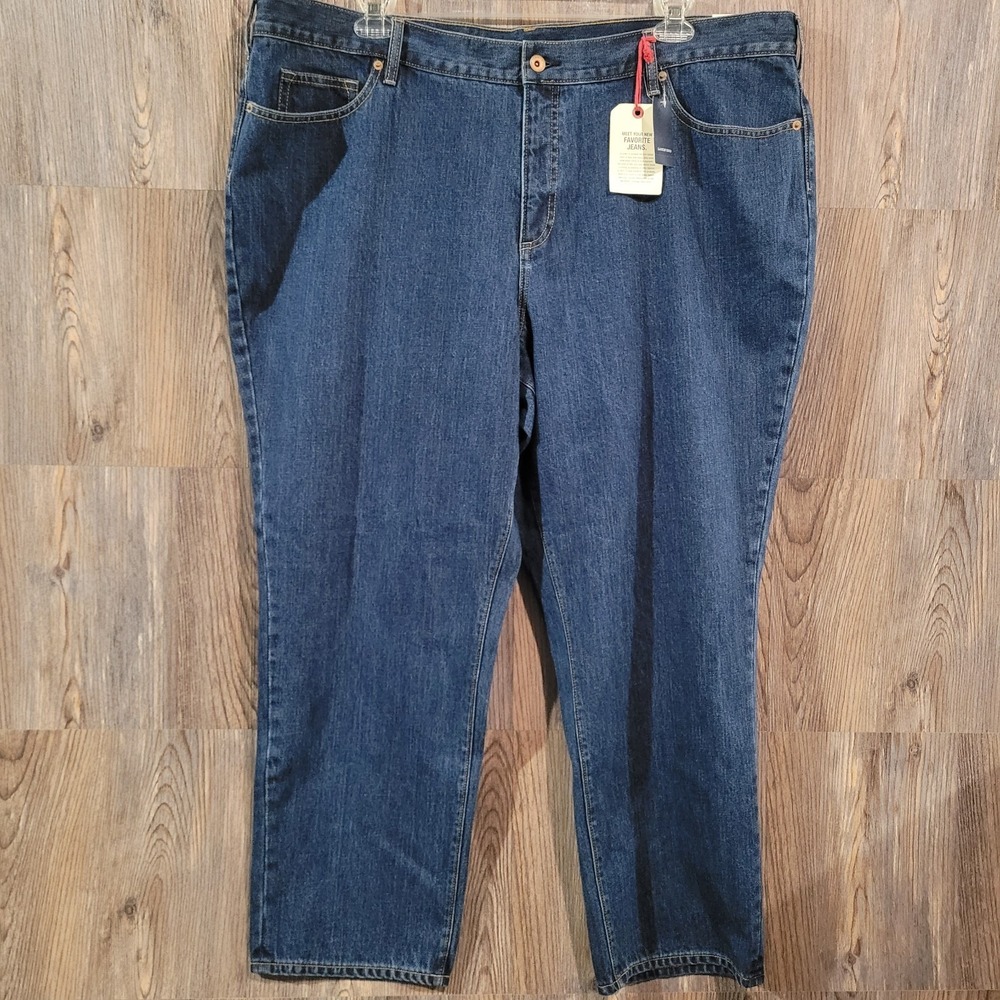 Lands' End High Rise Straight Jean 24W x 29 Medium Wash 100% Cotton